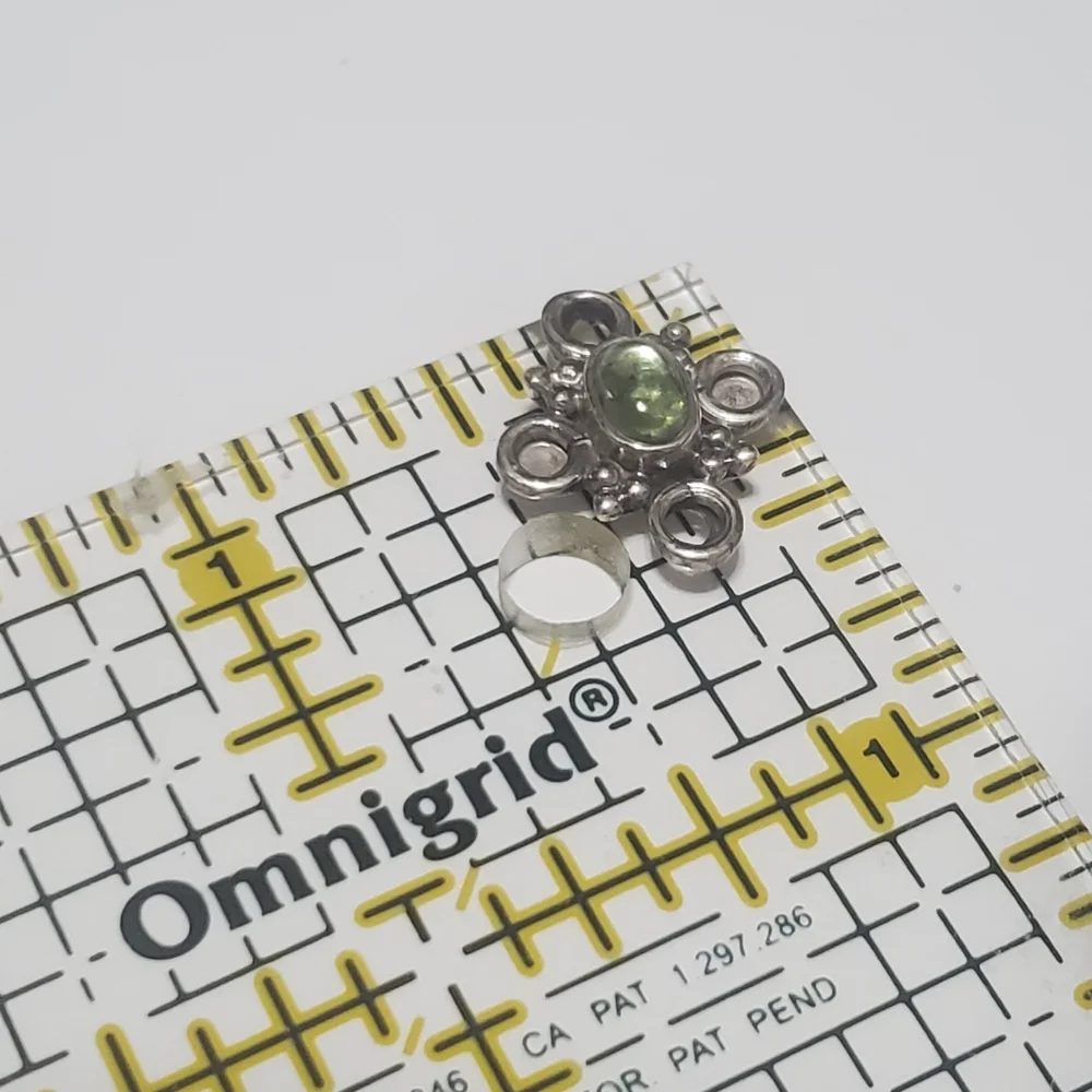 2/$20 Sterling Silver Link with Peridot (Natural) 14x11mm 925